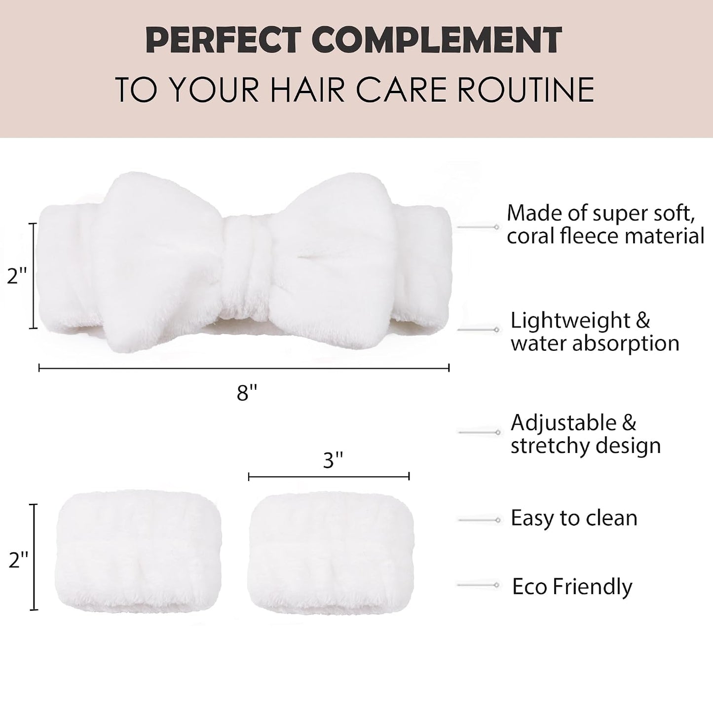 Spa Headband and Wristband Set for Washing Face Skincare Makeup | Soft &Ultra-Absorbent| Non-Slip for Beauty Routines & Self-Care | Great Skin Care Gifts for Women