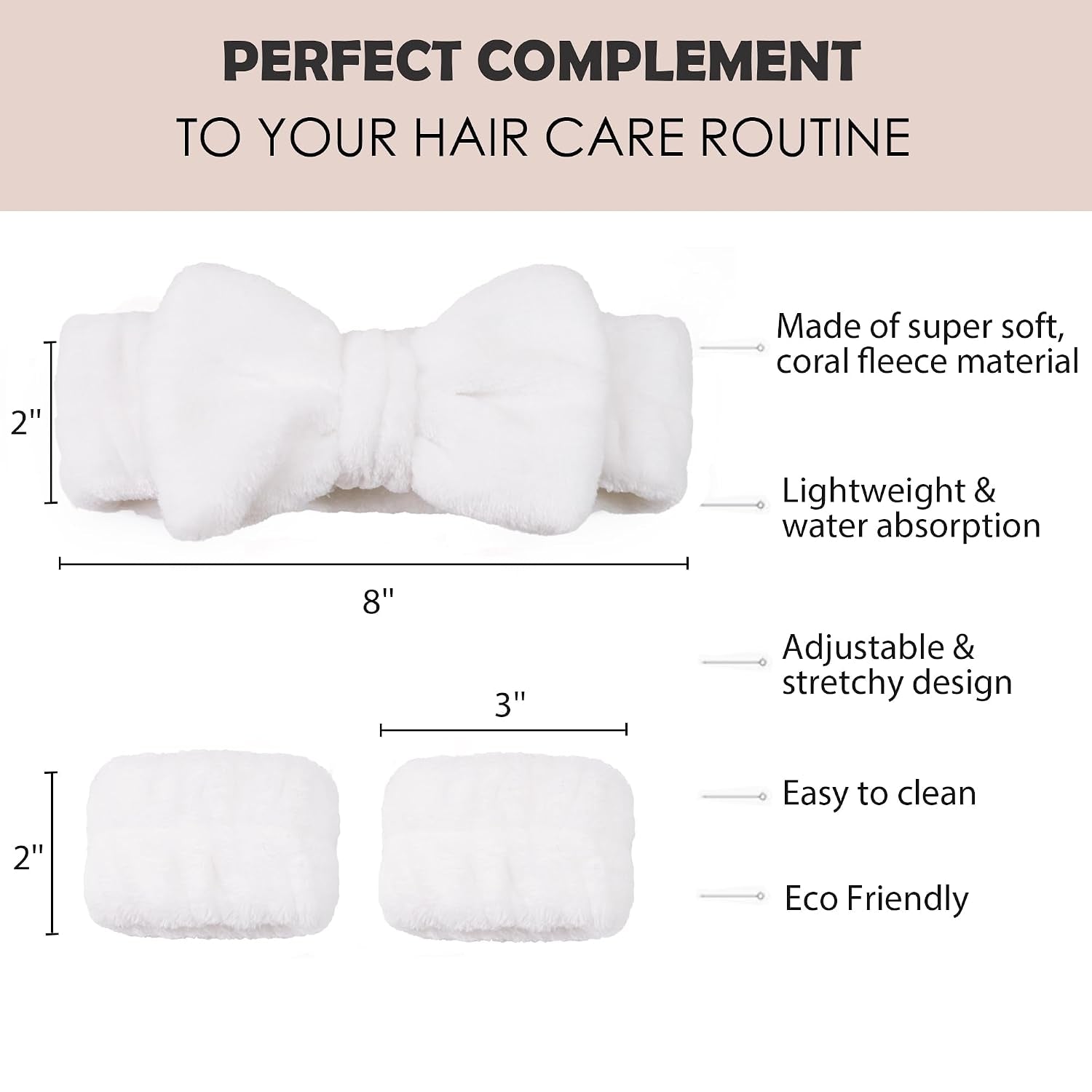 Spa Headband and Wristband Set for Washing Face Skincare Makeup | Soft &Ultra-Absorbent| Non-Slip for Beauty Routines & Self-Care | Great Skin Care Gifts for Women