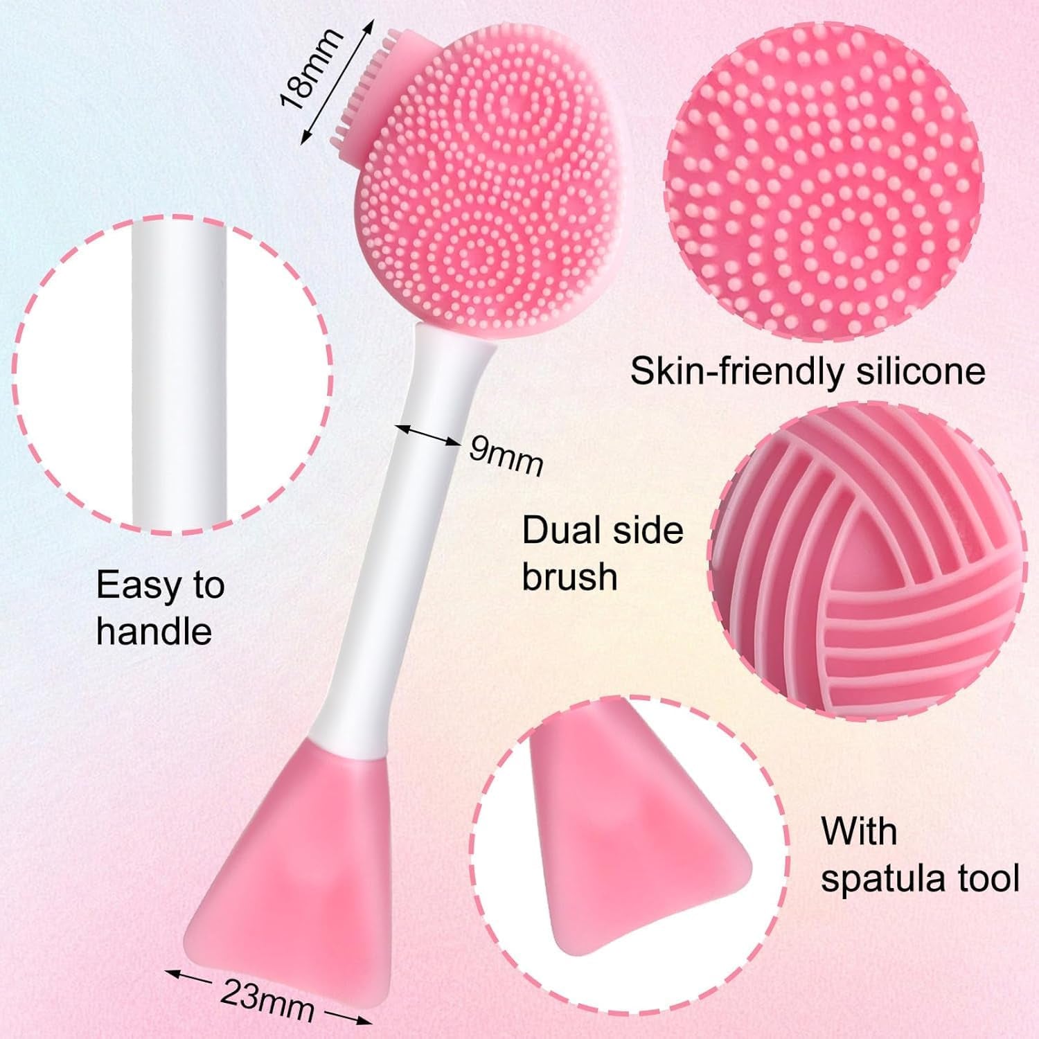 2Pcs Silicone Face Scrubber round Pads Face Mask Brush Exfoliating Lip Cleansing Facial Cleansing/Wash Brush Exfoliator Blackhead Skin Care Tool Makeup Removes Dead & Dry Skin for Women Men