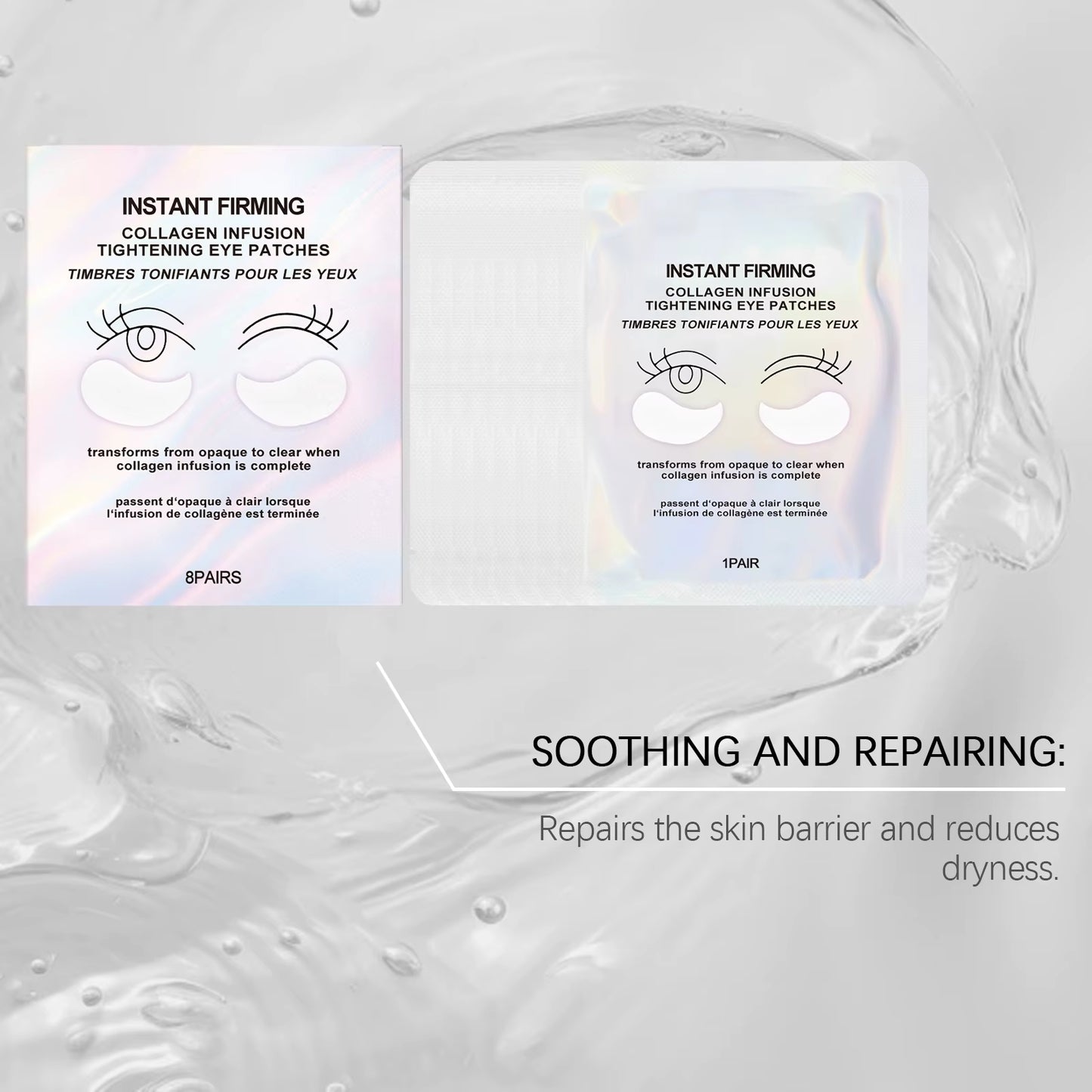 Collagen under Eye Patches 8 Pairs Hydrogel Eye Mask for Dark Circles Puffy Eyes Wrinkles Intense Moisturizing Firming Treatment