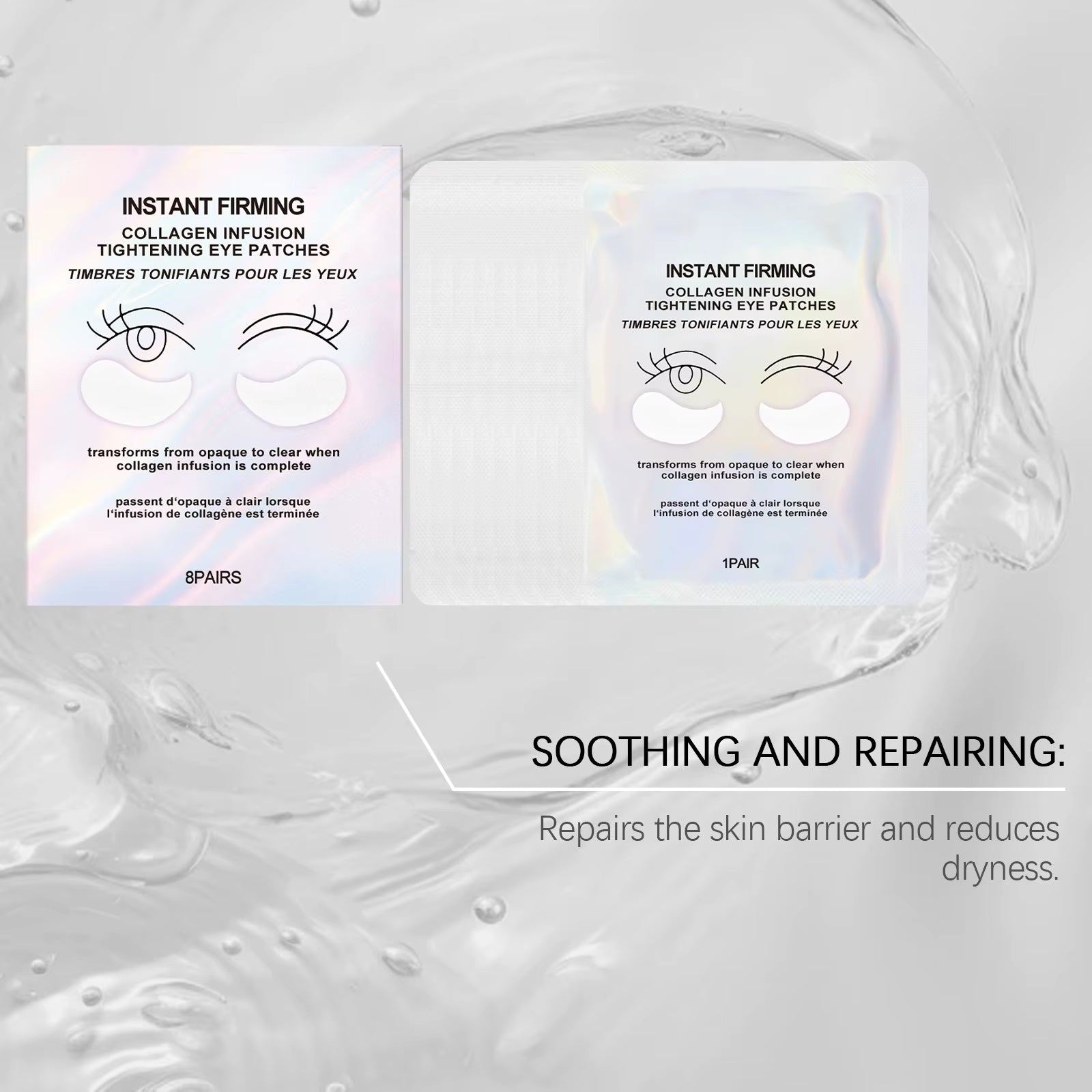 Collagen under Eye Patches 8 Pairs Hydrogel Eye Mask for Dark Circles Puffy Eyes Wrinkles Intense Moisturizing Firming Treatment