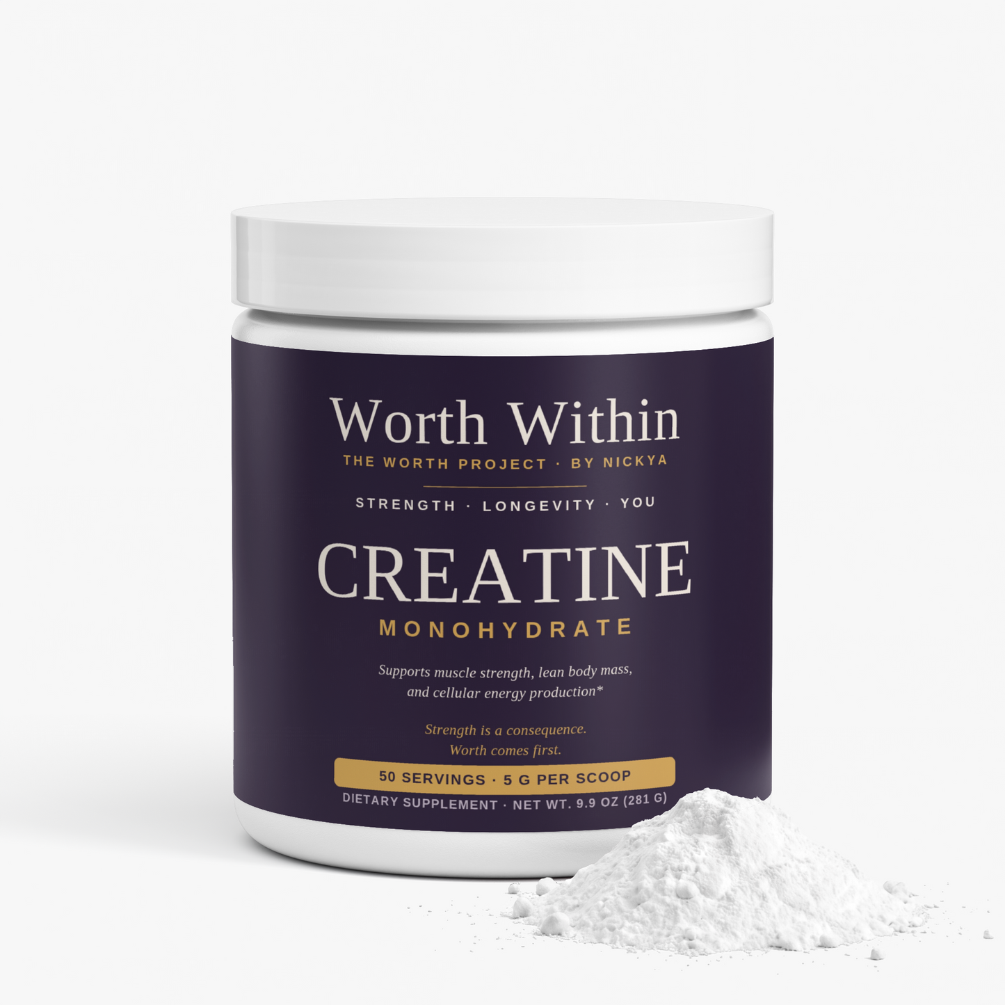 Worth Within Creatine Monohydrate — 5g Pure, 50 Servings