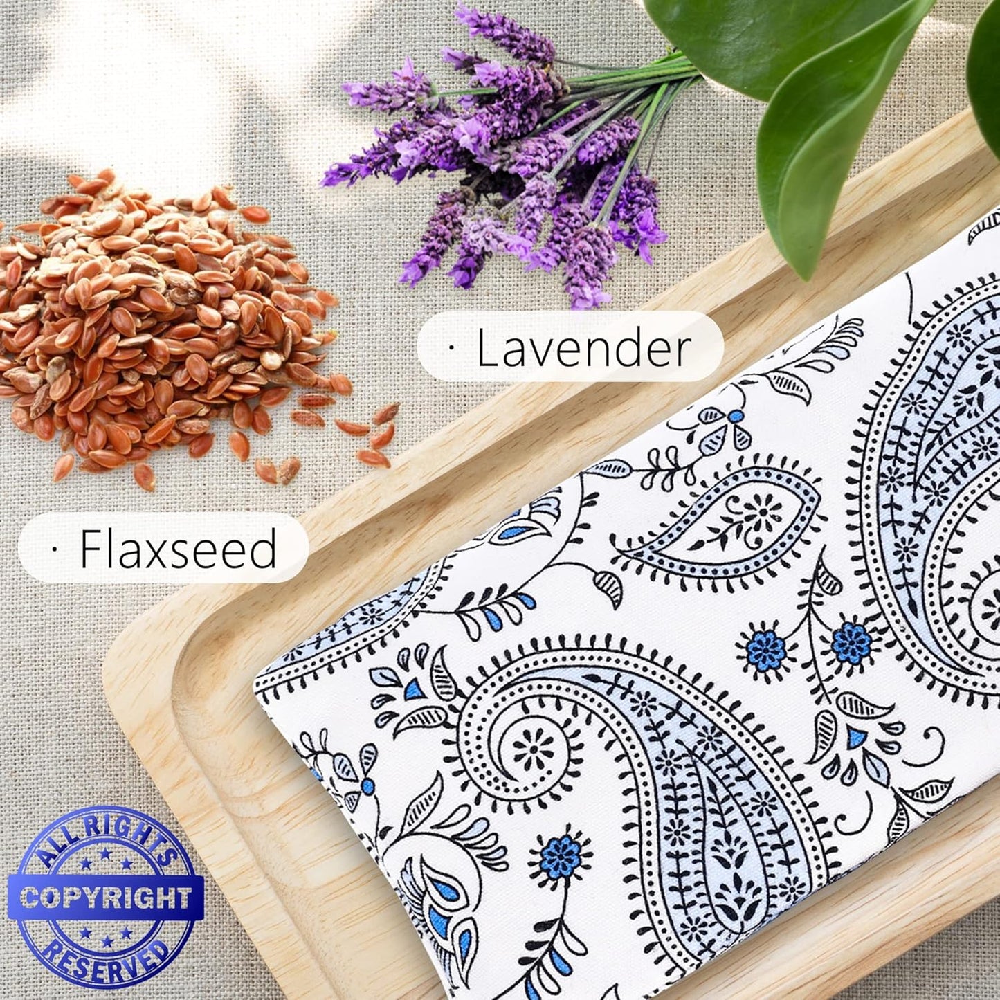 Lavender Eye Pillow for Relaxation, Yoga, Sleep – Weighted Eye Mask for Headache, Sinus, Aromatherapy Moist Heat Compress, Meditation Accessory, Relaxation Gift for Women (Purple)