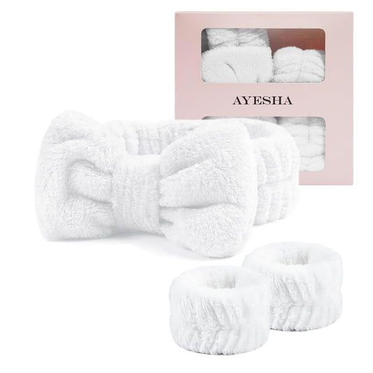 Spa Headband and Wristband Set for Washing Face Skincare Makeup | Soft &Ultra-Absorbent| Non-Slip for Beauty Routines & Self-Care | Great Skin Care Gifts for Women