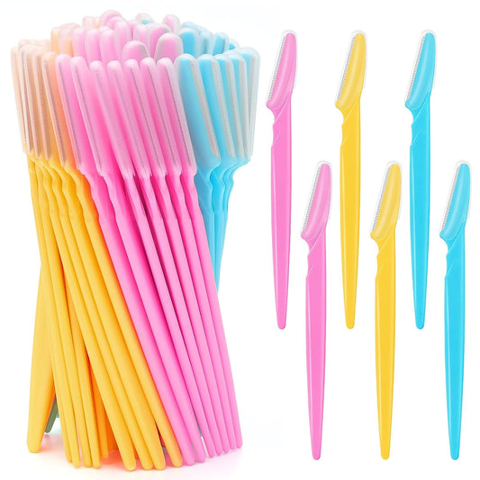 Eyebrow Razors Bulk Face Razor Multipurpose Facial Razor Dermaplaning Tools for Women Men Eyebrow Trimmers Shaver with Protective Cover Hair Removal Tools Multicolor 18 Pcs