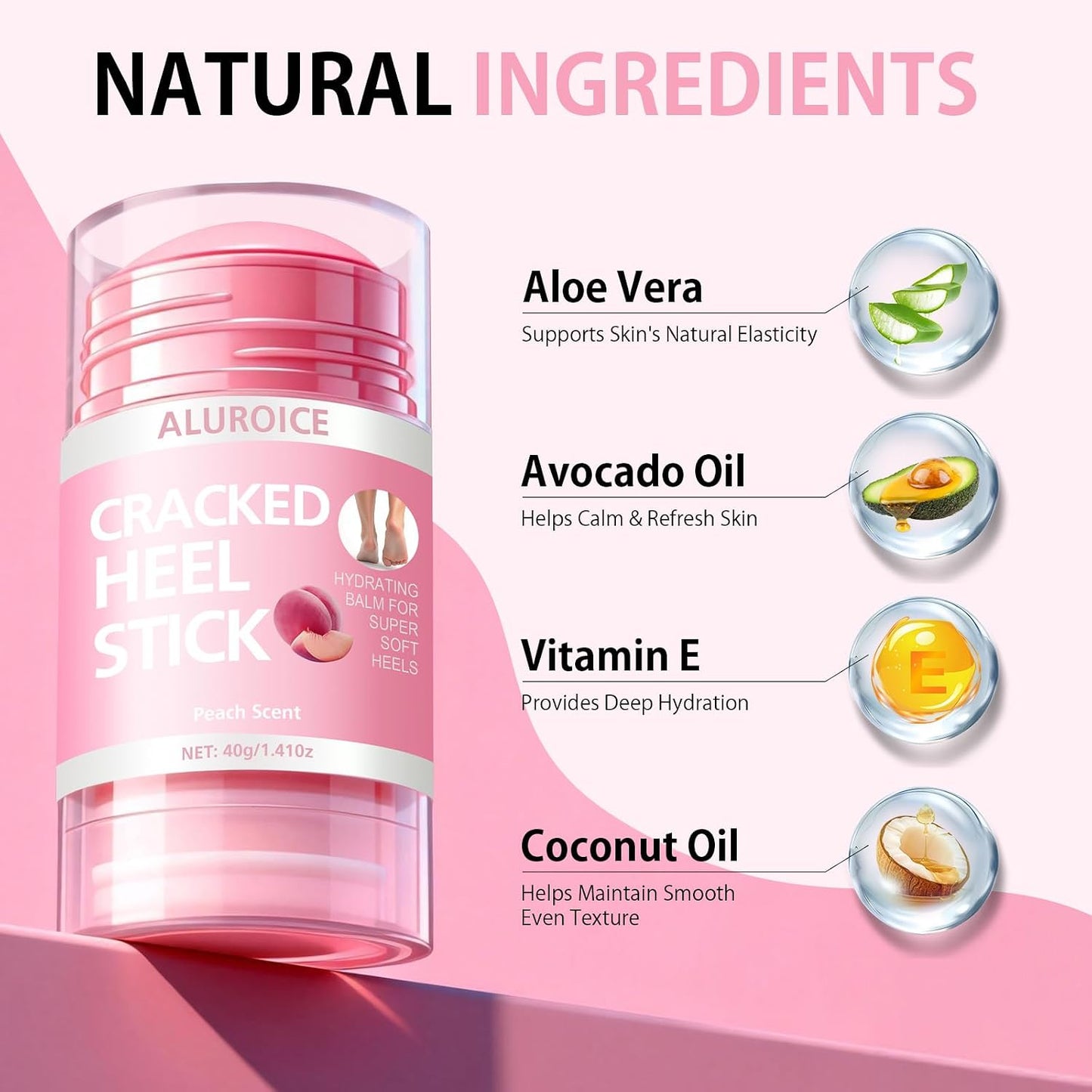 Silicone Moisturizing Socks with Urea Foot Cream for Dry Cracked Feet Women | 2 in 1 Gel Socks & Foot Cream for Dry Feet, Foot Care Moisturizing Socks with Vitamin E, Olive, Jojoba, Rose Oil (Pink)