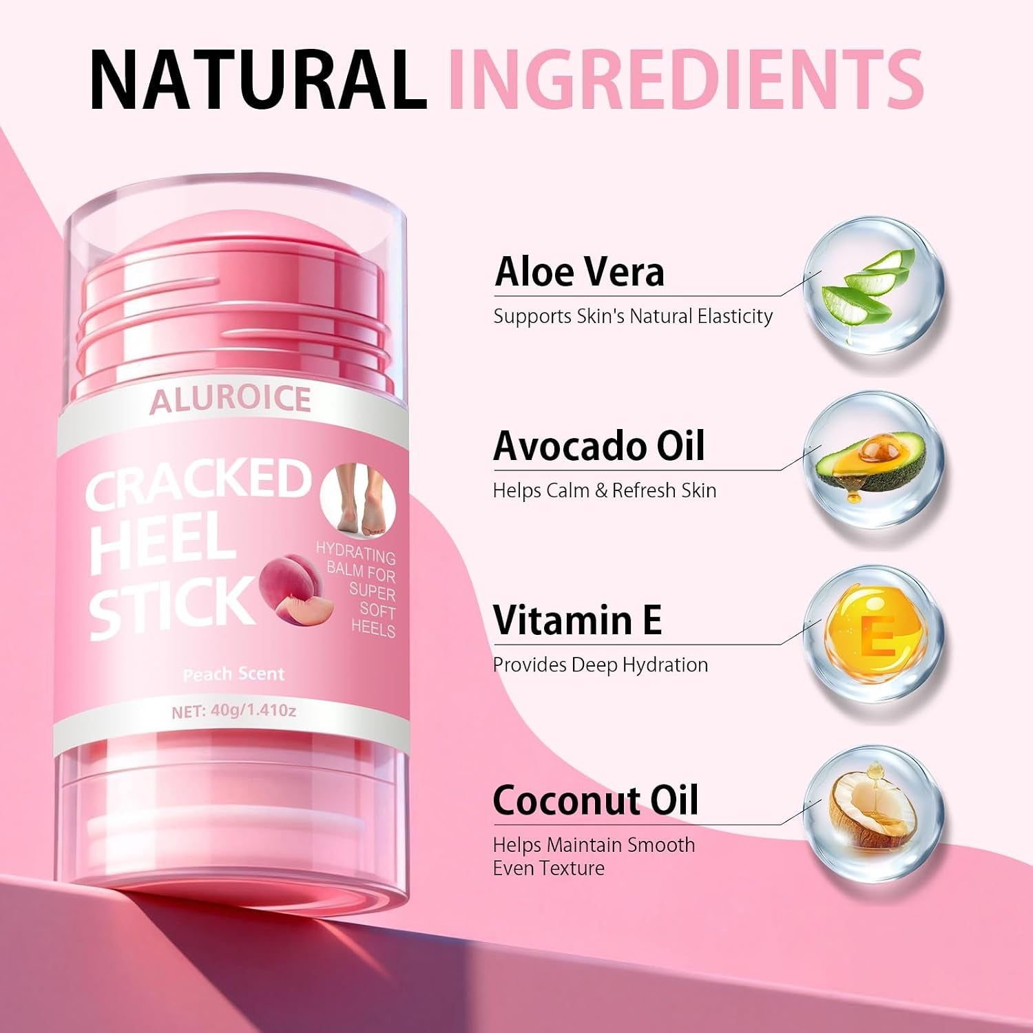 Silicone Moisturizing Socks with Urea Foot Cream for Dry Cracked Feet Women | 2 in 1 Gel Socks & Foot Cream for Dry Feet, Foot Care Moisturizing Socks with Vitamin E, Olive, Jojoba, Rose Oil (Pink)