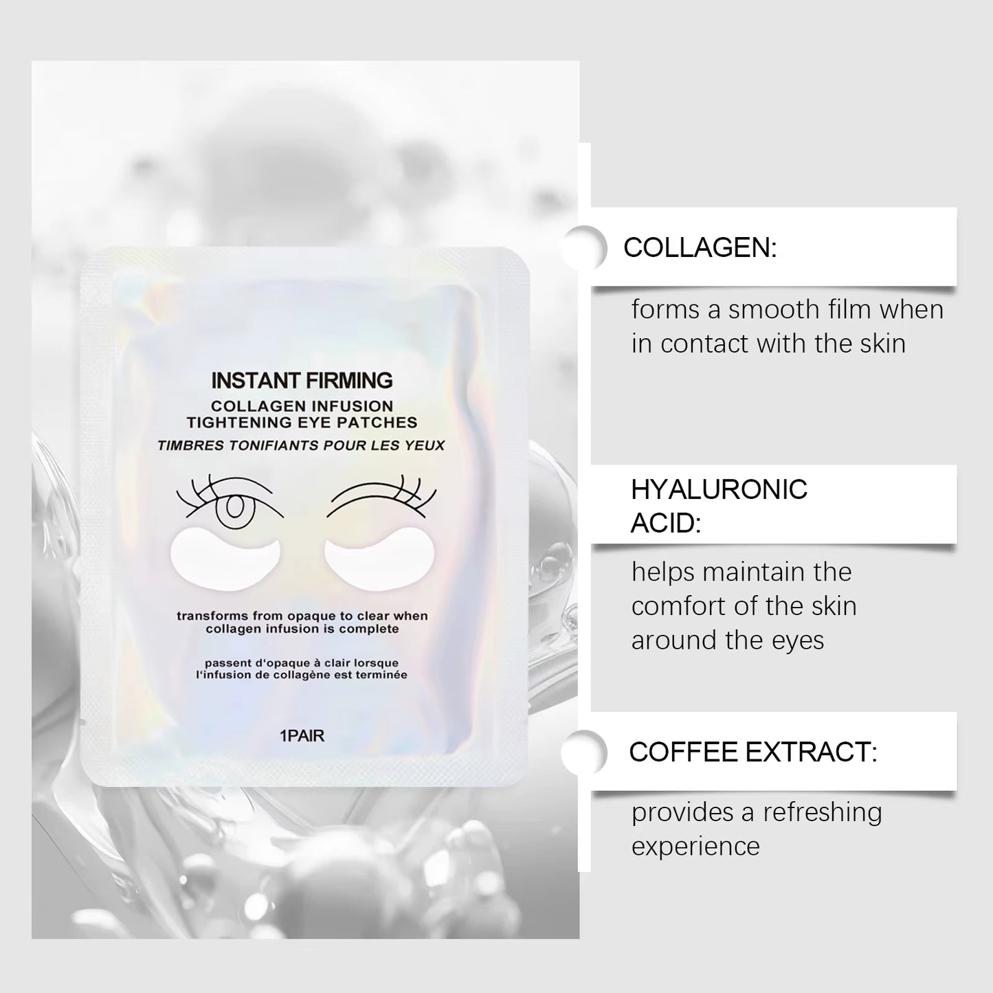 Collagen under Eye Patches 8 Pairs Hydrogel Eye Mask for Dark Circles Puffy Eyes Wrinkles Intense Moisturizing Firming Treatment