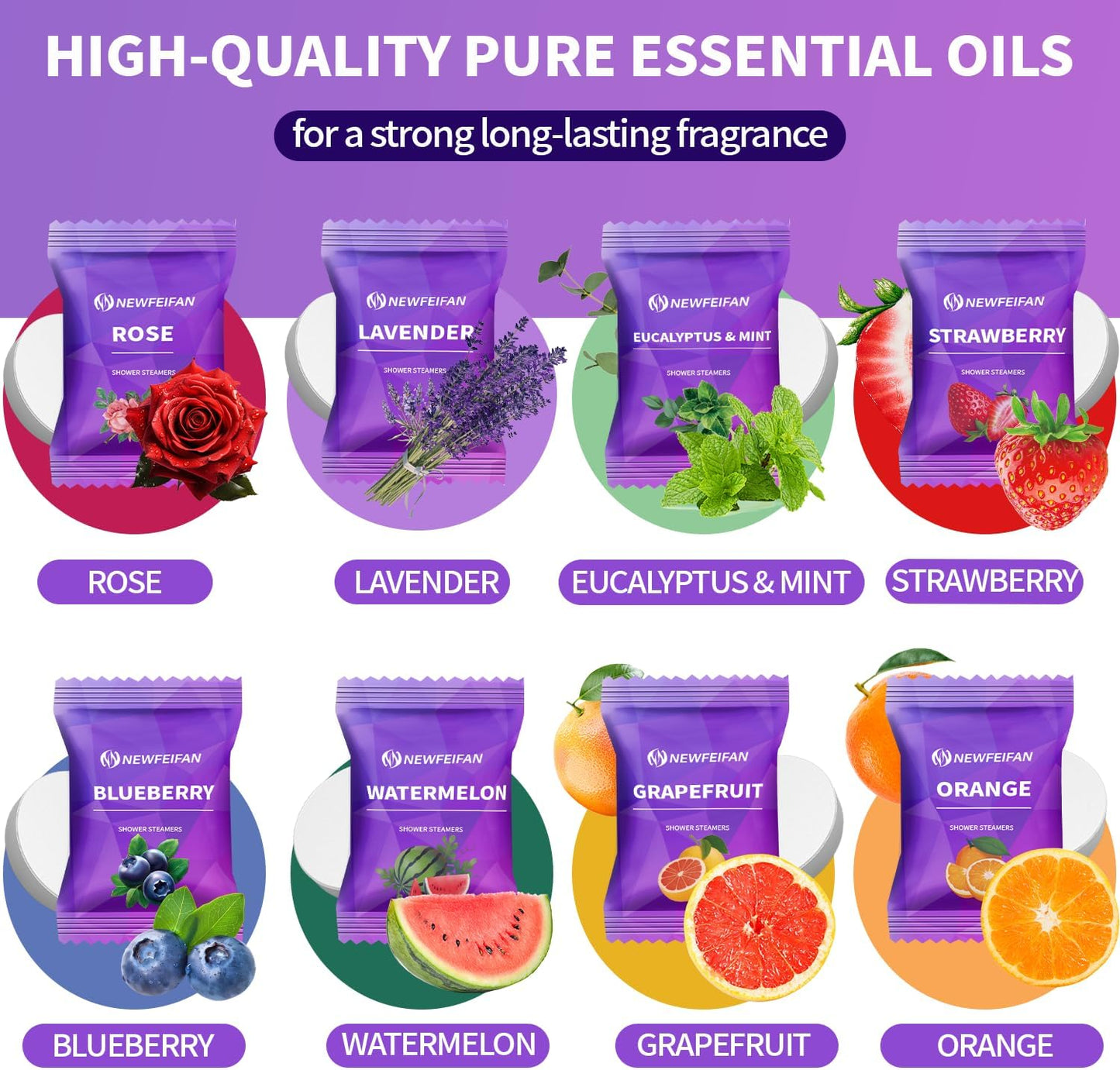 Shower Steamers Aromatherapy for Women & Men, 8-Pack Shower Bombs | Christmas Stocking Stuffers for Adults Teens White Elephant Birthday Gifts, Organic Essential Oil Home Spa Self Care Relaxing