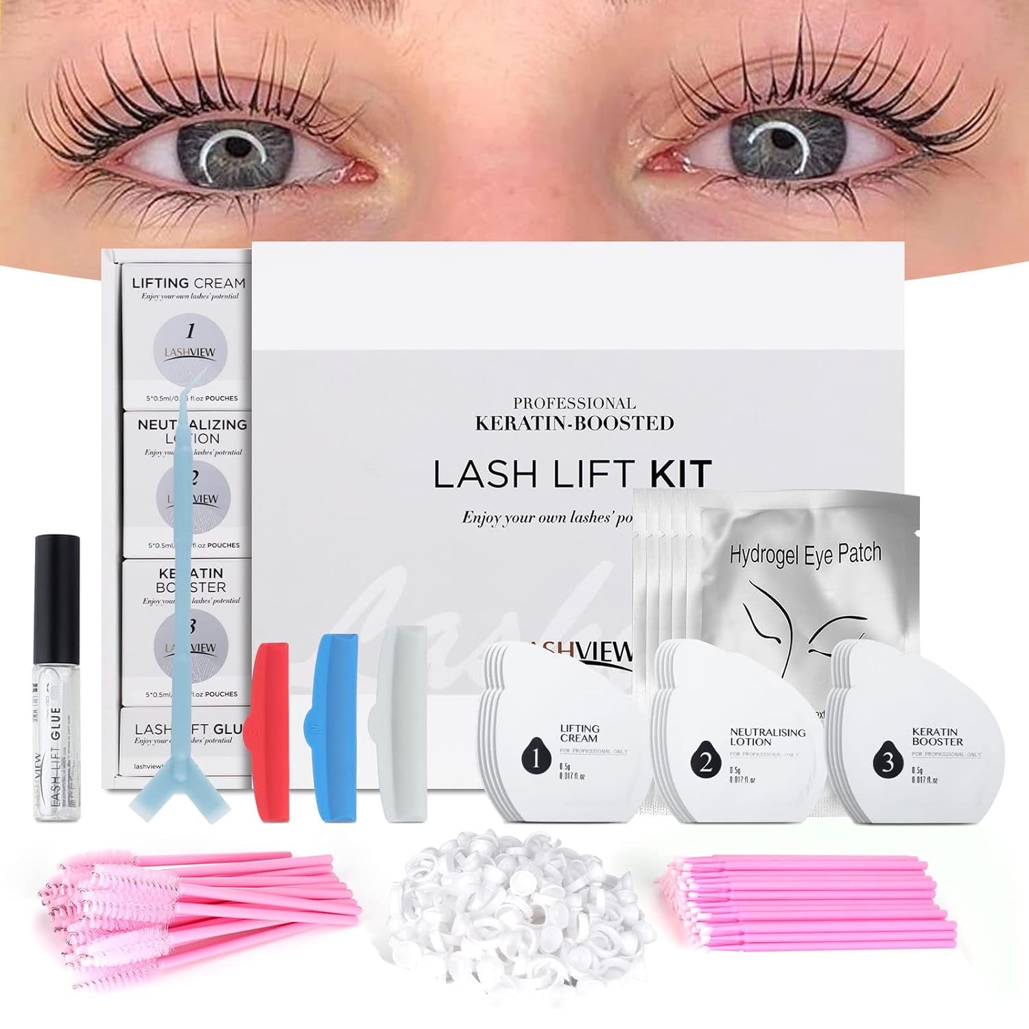Lash Lift Kit,Professional Eyelash Perm Kit,Liquid Set,Semi-Permanent,Curling Perming,Wave Lift Extension Perm Set,5 Times