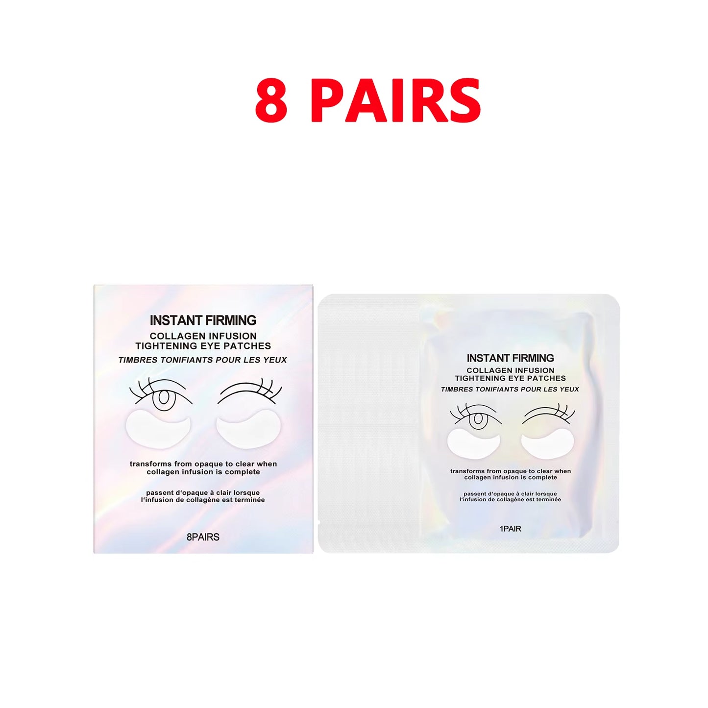 Collagen under Eye Patches 8 Pairs Hydrogel Eye Mask for Dark Circles Puffy Eyes Wrinkles Intense Moisturizing Firming Treatment